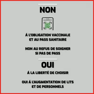 Vendredi 20 - NON à l'obligation vaccinale et au pass sanitaire / OUI à la liberté de choisir