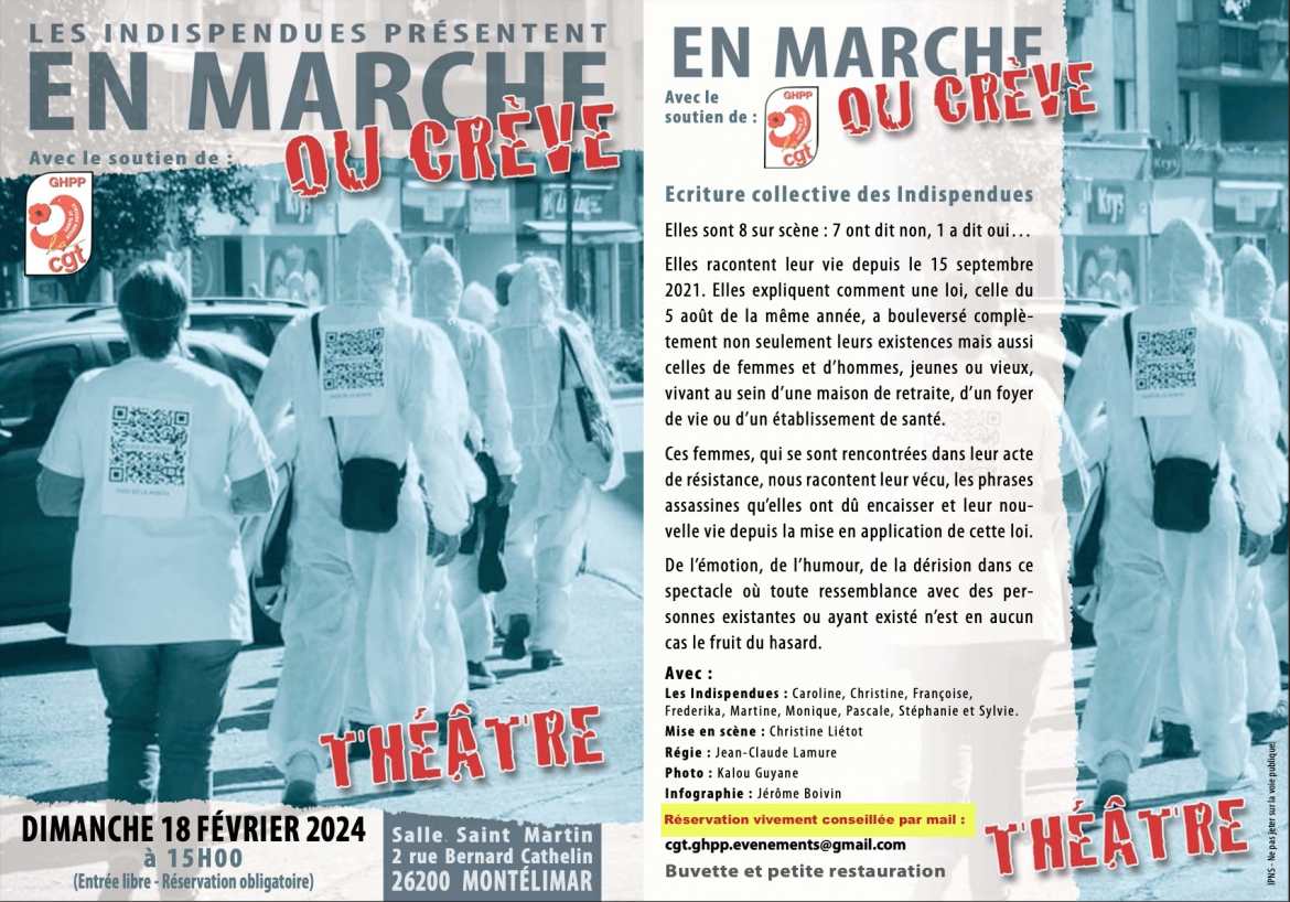 flyer Théâtre les Indispendues - Dimanche 18/02/2024 15h00 - Salle St Martin Montélimar
