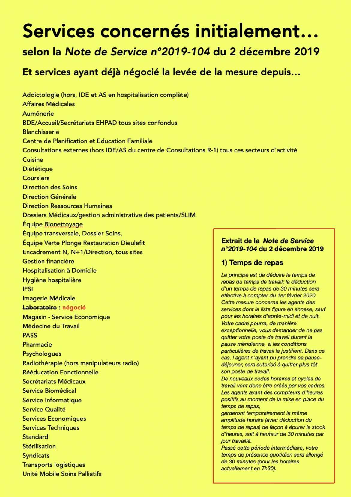 verso tract - La CGT et Thierry GOULU réclament l'égalité du temps de travail payé pour tous