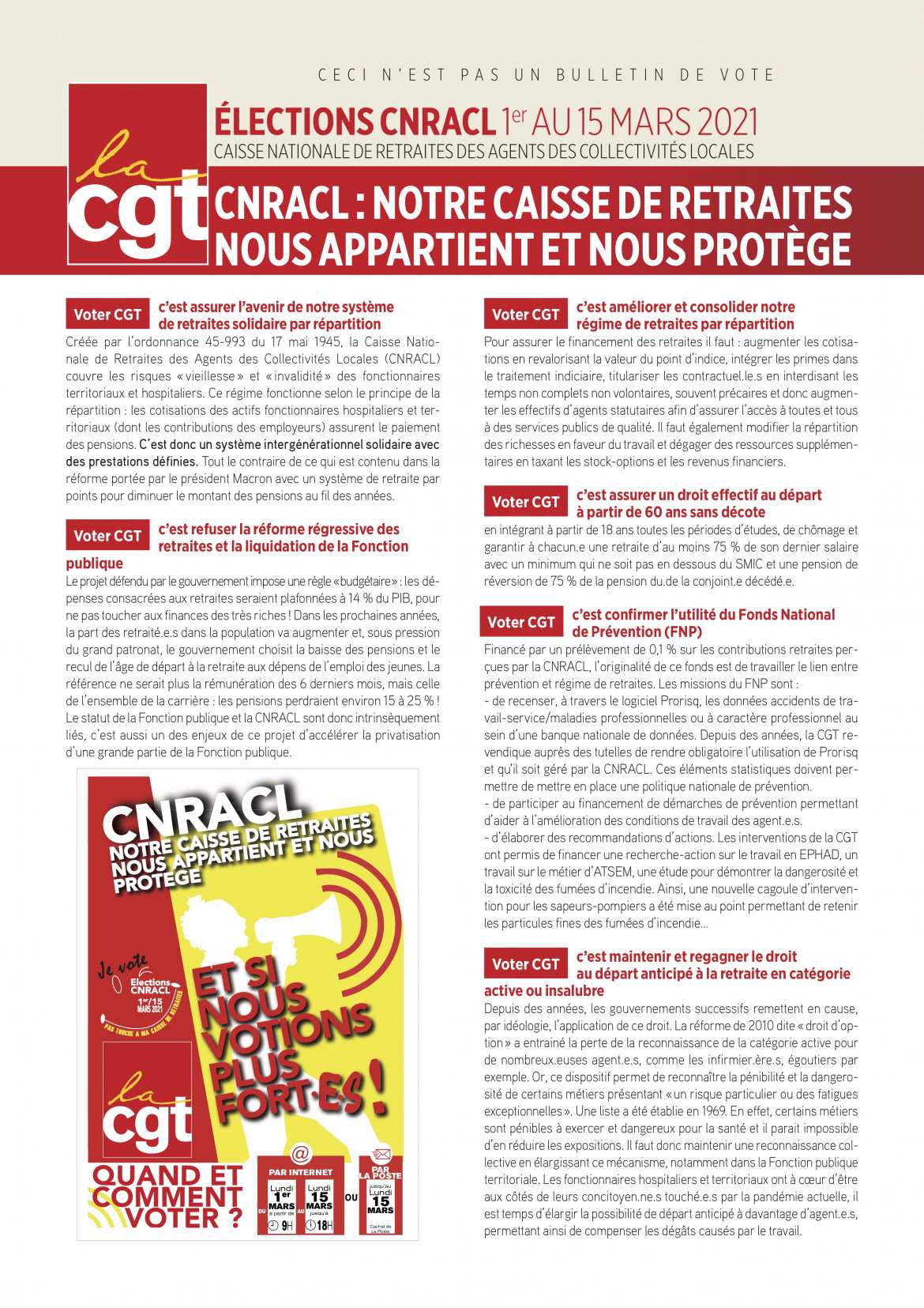 CNRACL - Profession de foi des Actifs - 2021