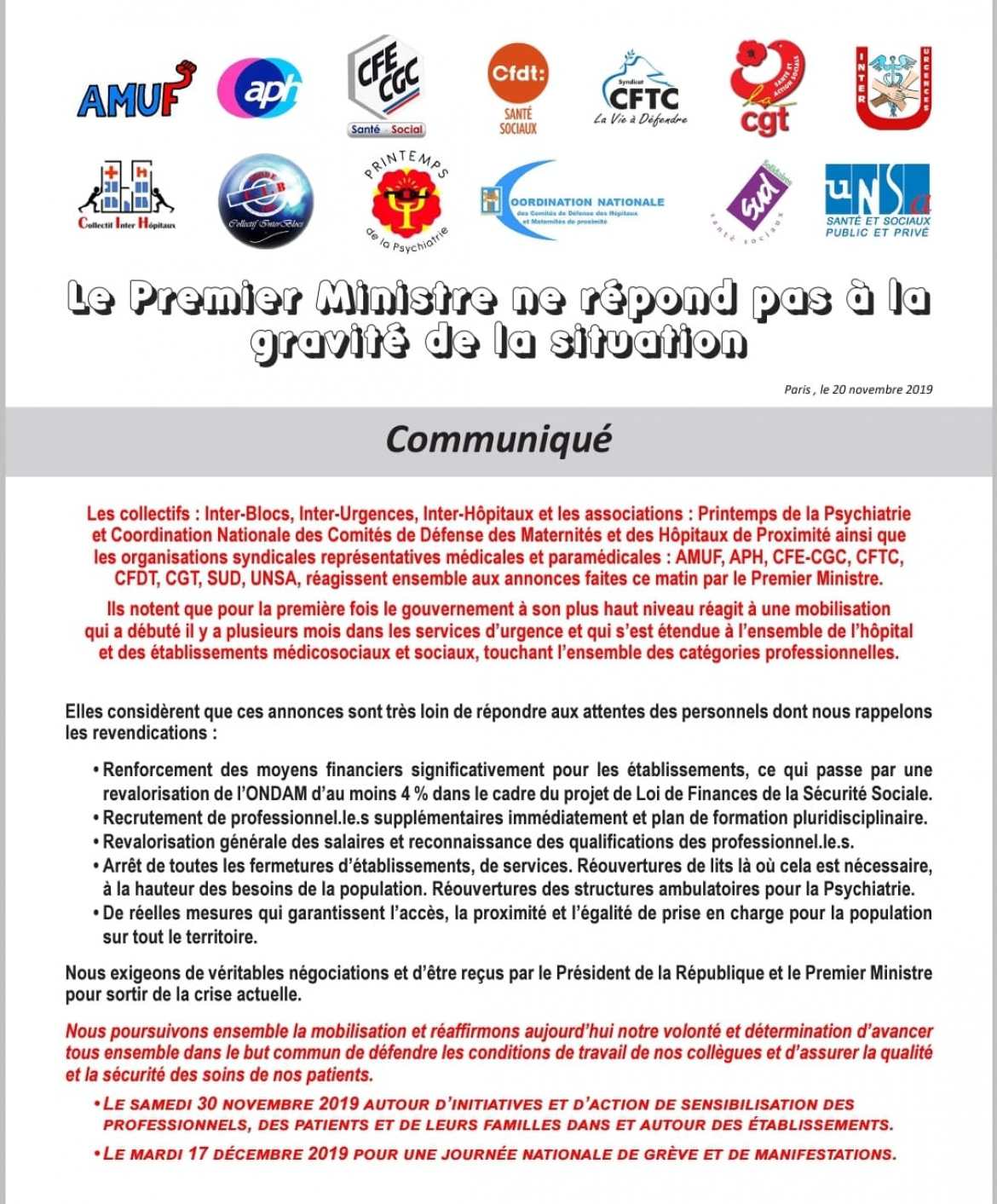 Collectifs - Inter-Blocs, Inter-Urgences, Inter-Hôpitaux… qui ne s'en laissent pas conter !