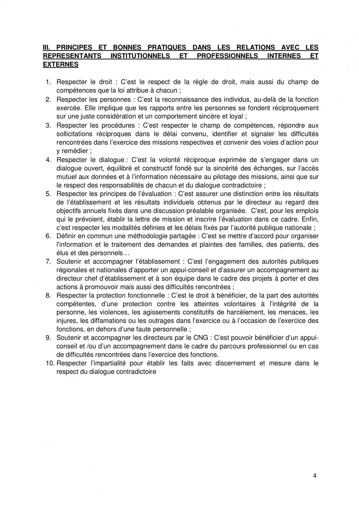 Charte de l'Éthique et de la Responsabilité des Directeurs de la FPH - p.4