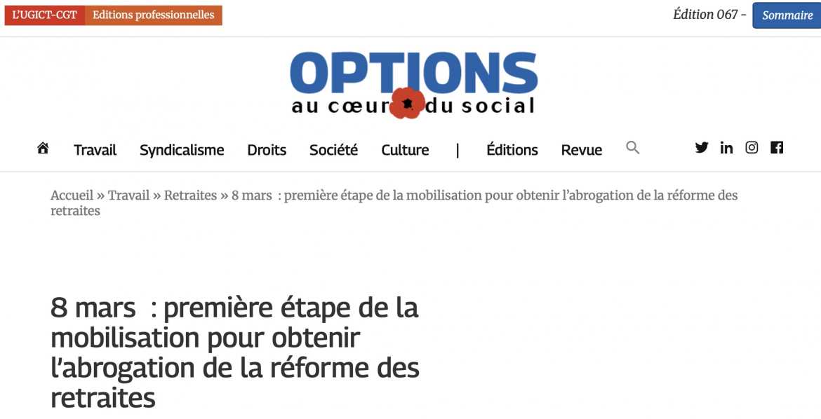Spécial RETRAITE - Journal Options de l'UFMICT/CGT - n°067