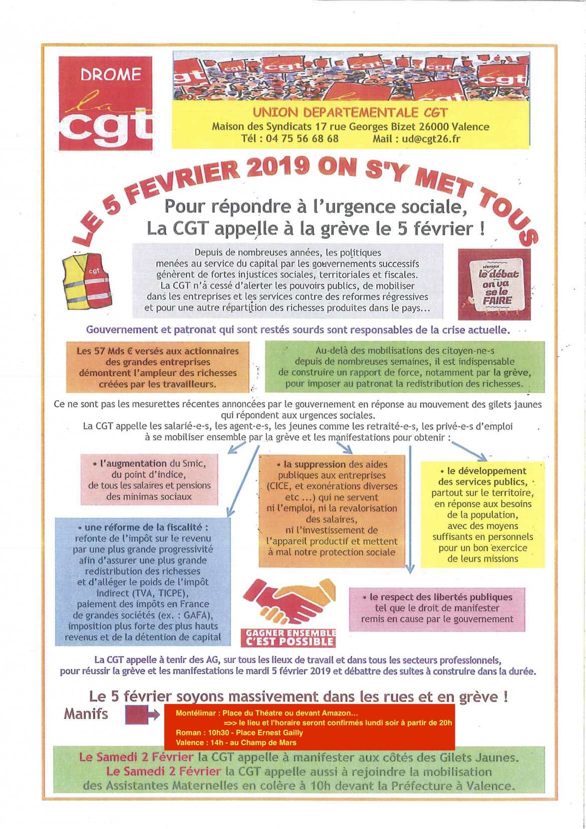 Appel à la Grève - Montélimar - Valence - Roman