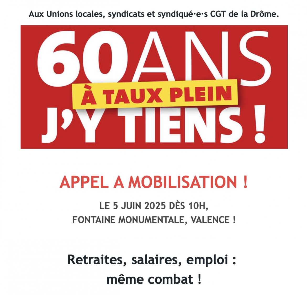 Appel à Mobilisation - 5 juin 2025