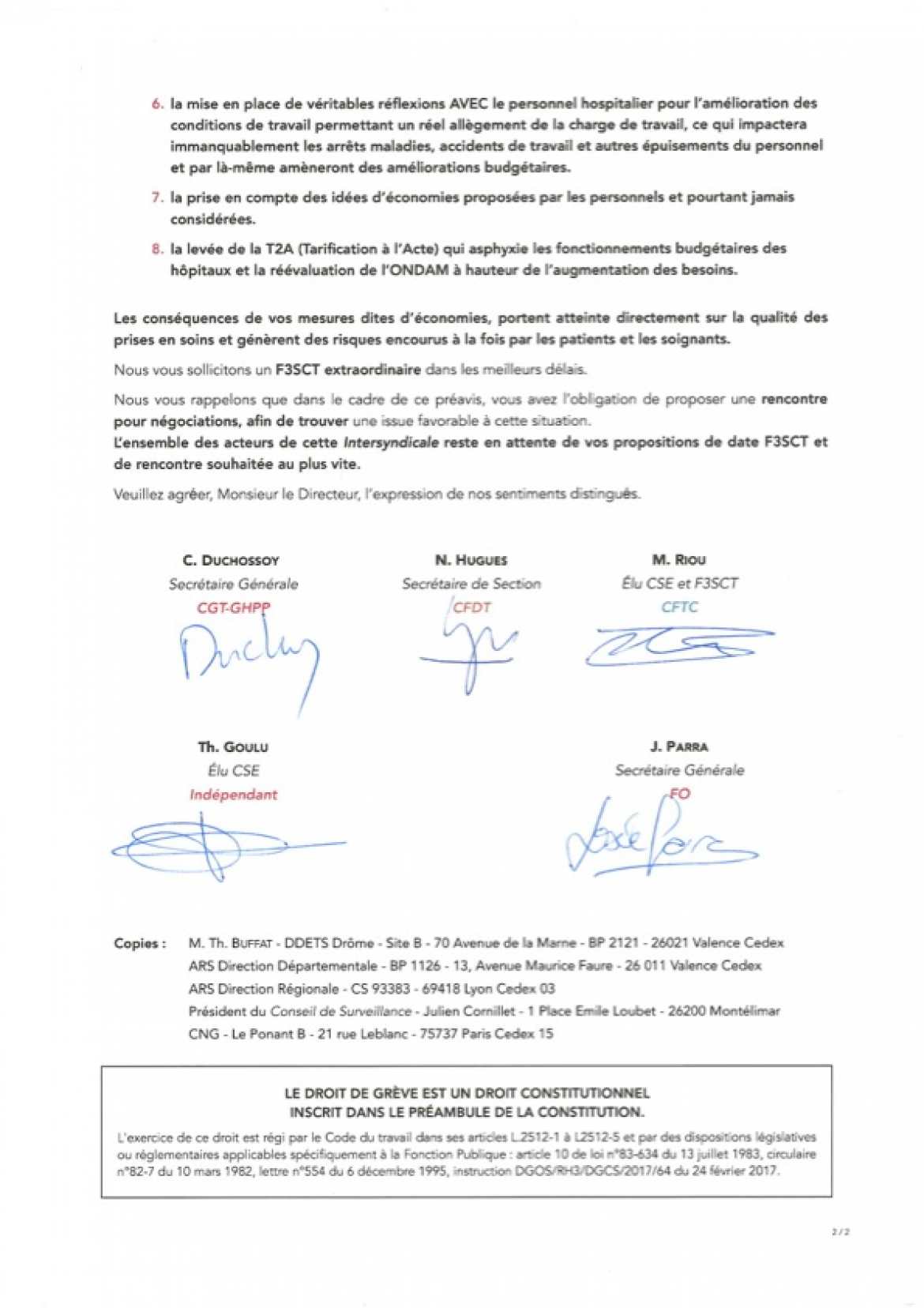 Préavis de grève n°1 - pour le mardi 2 avril 2024 - Verso - signé