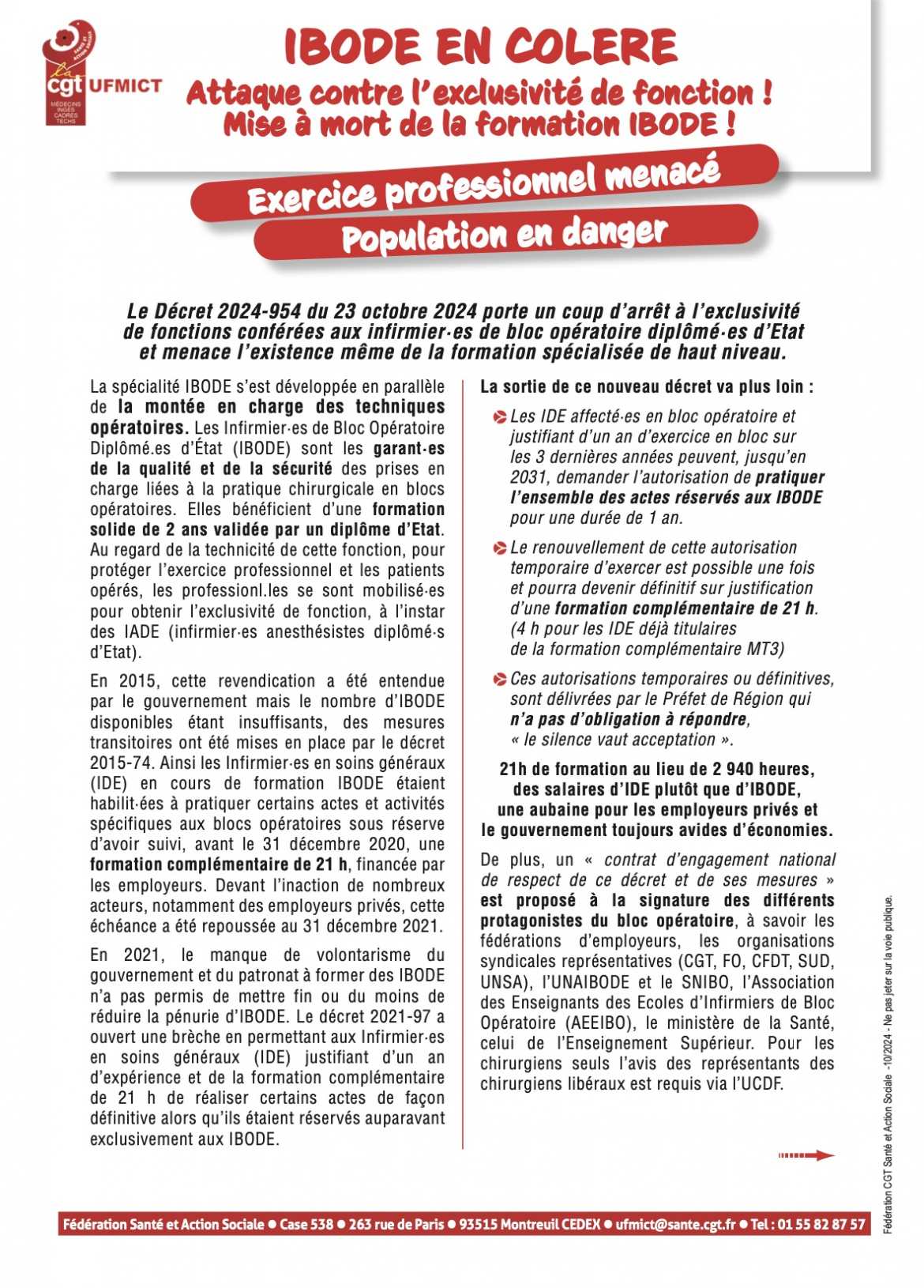 Tract Fédé - IBODE en colère - Recto