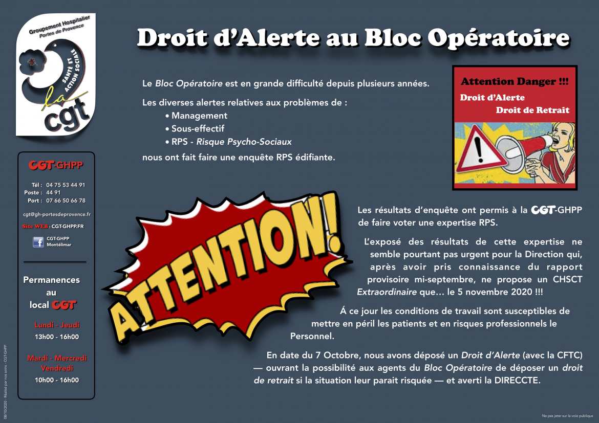 Droit d'Alerte au Bloc Opératoire - 15/10/20