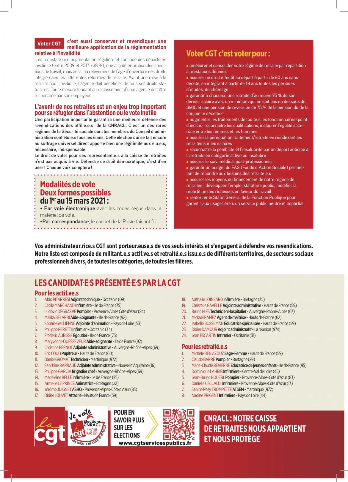 CNRACL - Profession de foi des Actifs - 2021    