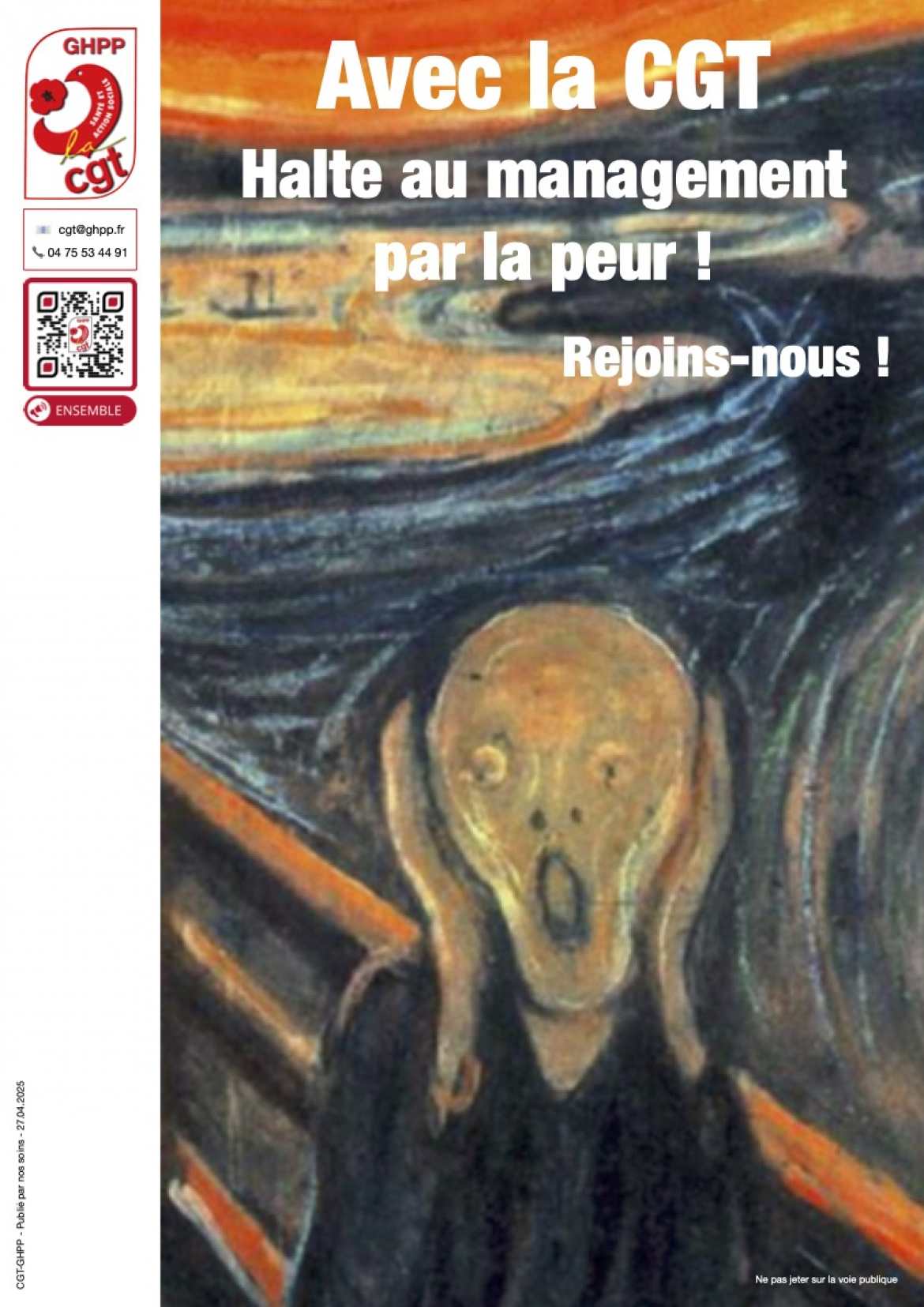 Campagne - Avec la CGT Halte au management par la peur ! Rejoins-nous !