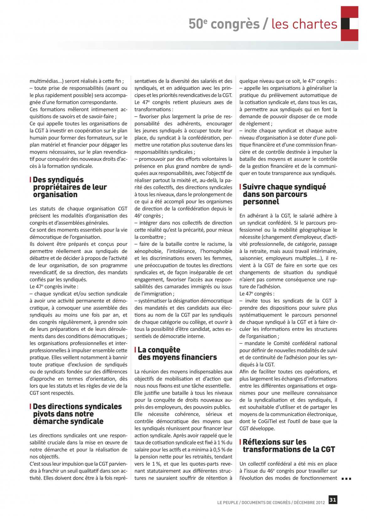 Les Chartes de la CGT