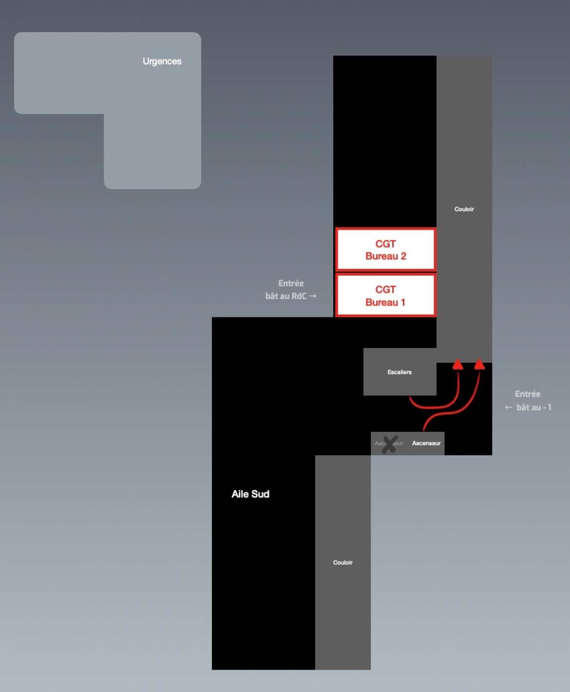 Plan accès 2nd étage le Galoubet