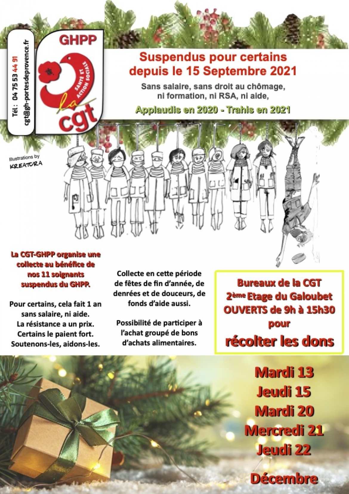 Appel aux dons pour les 11 agents Suspendus du GHPP - Noël 2022