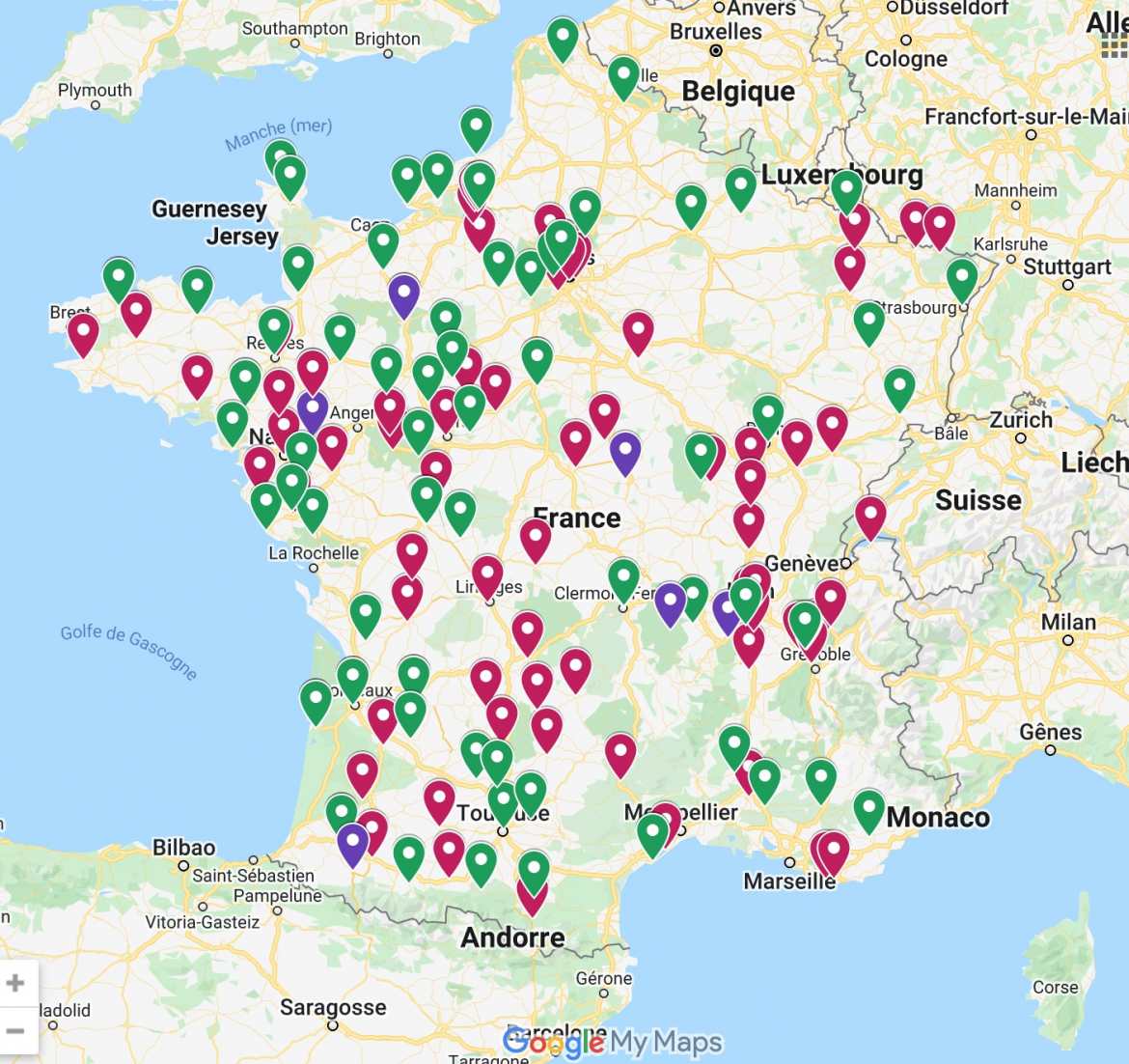 Carte de la fermeture des lits - cliquez sur l'image pour accéder au contenu mis à jour en temps réel