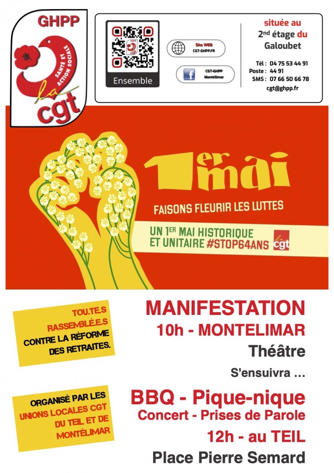 1er Mai Unitaire - jusqu'au Retrait - Réforme Retraite - Tract Verso