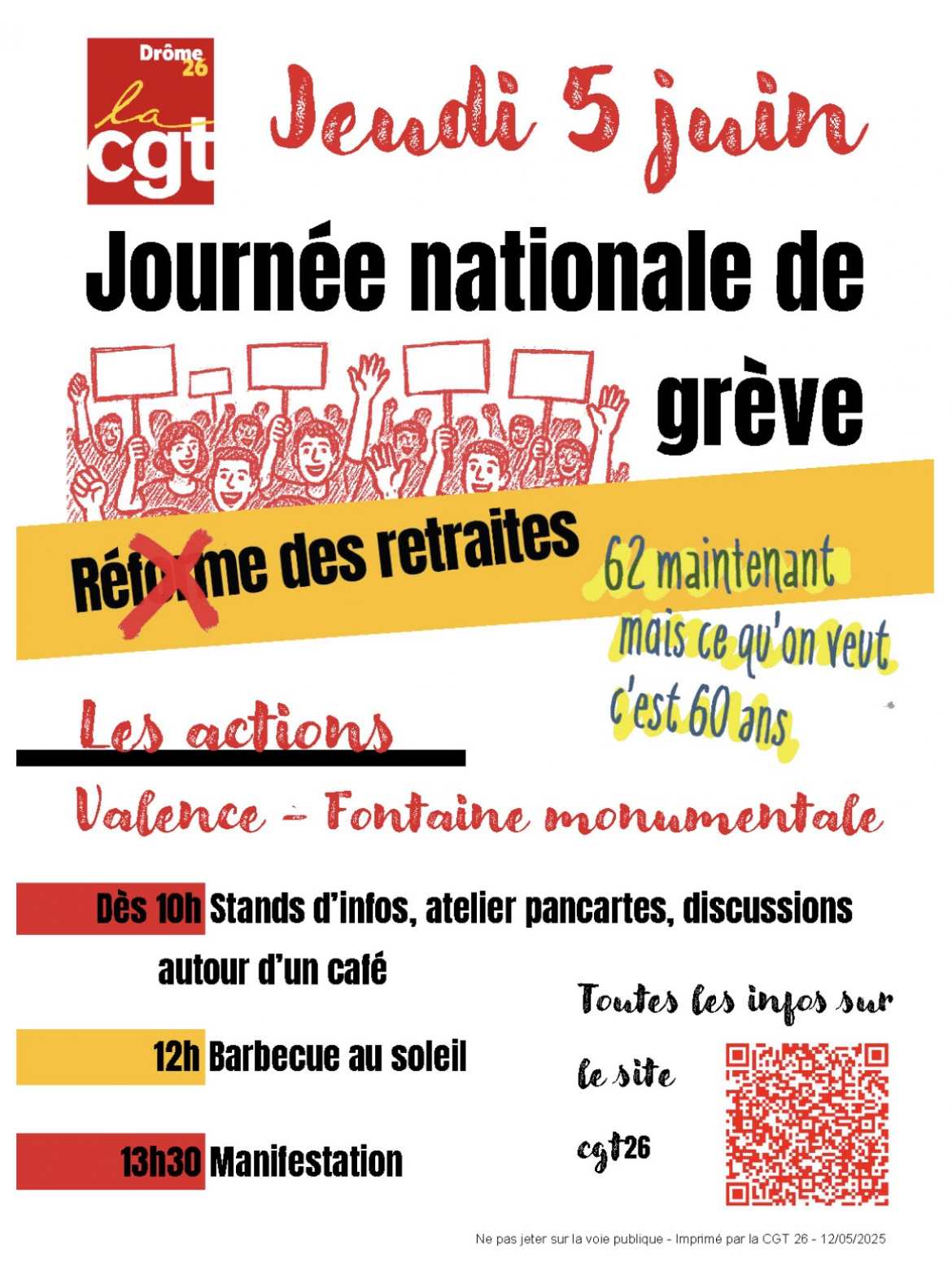 Tract Journée nationale de grève - Retraite à 60 ans !