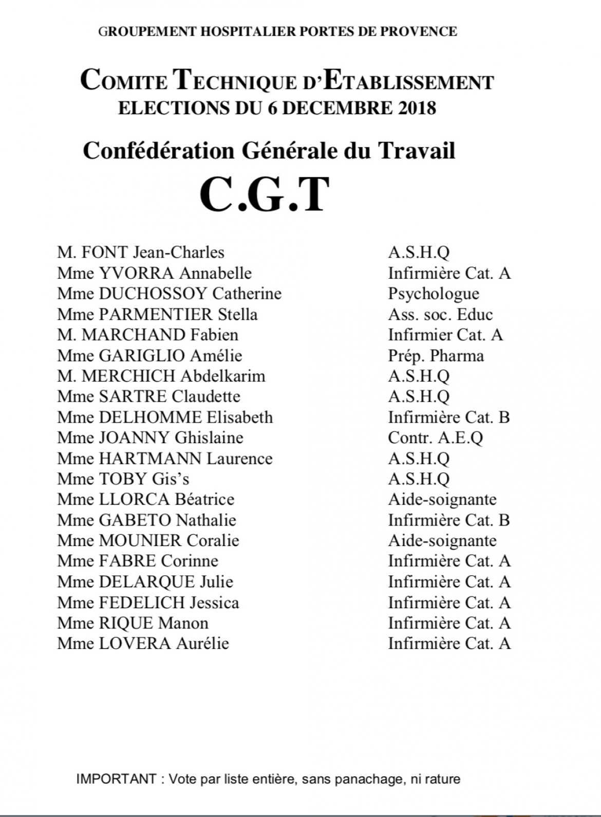 Scrutin CTE ::: Comité Technique d'Etablissement… là où TOUT se décide !!!