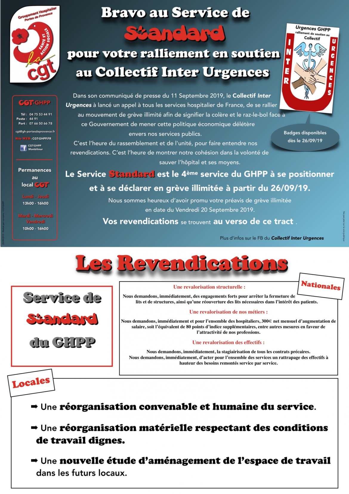 Grève Illimitée Standard - Revendication