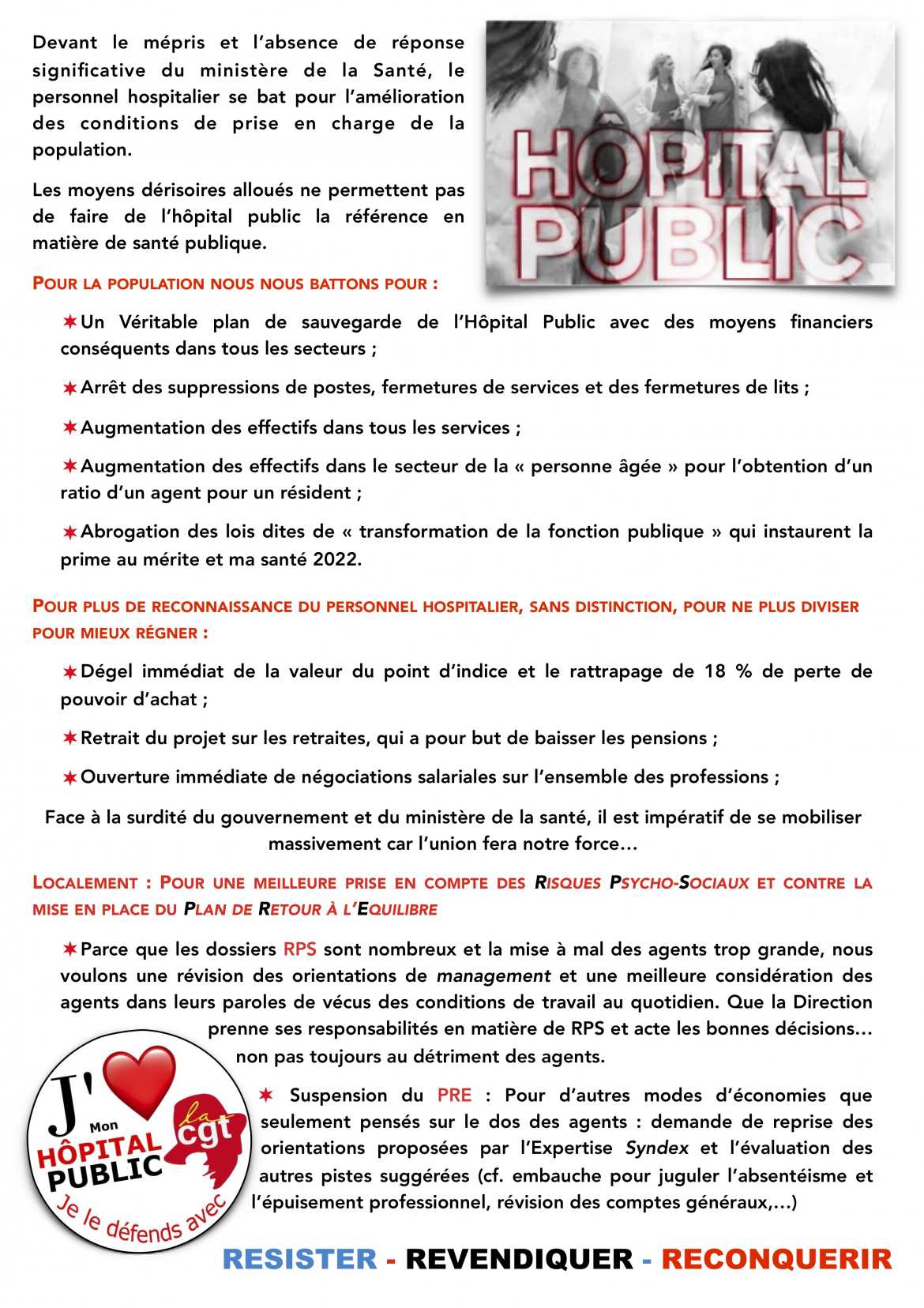 J'❤️ mon Hôpital Public - le 14 février 2020 je défends mon hôpital - Verso