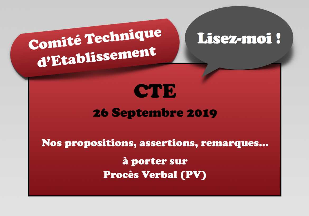 Tout le contenu de nos propositions… sera complété si des éléments nous reviennent sur le PV et le Compte-rendu réalisés par l'Administration