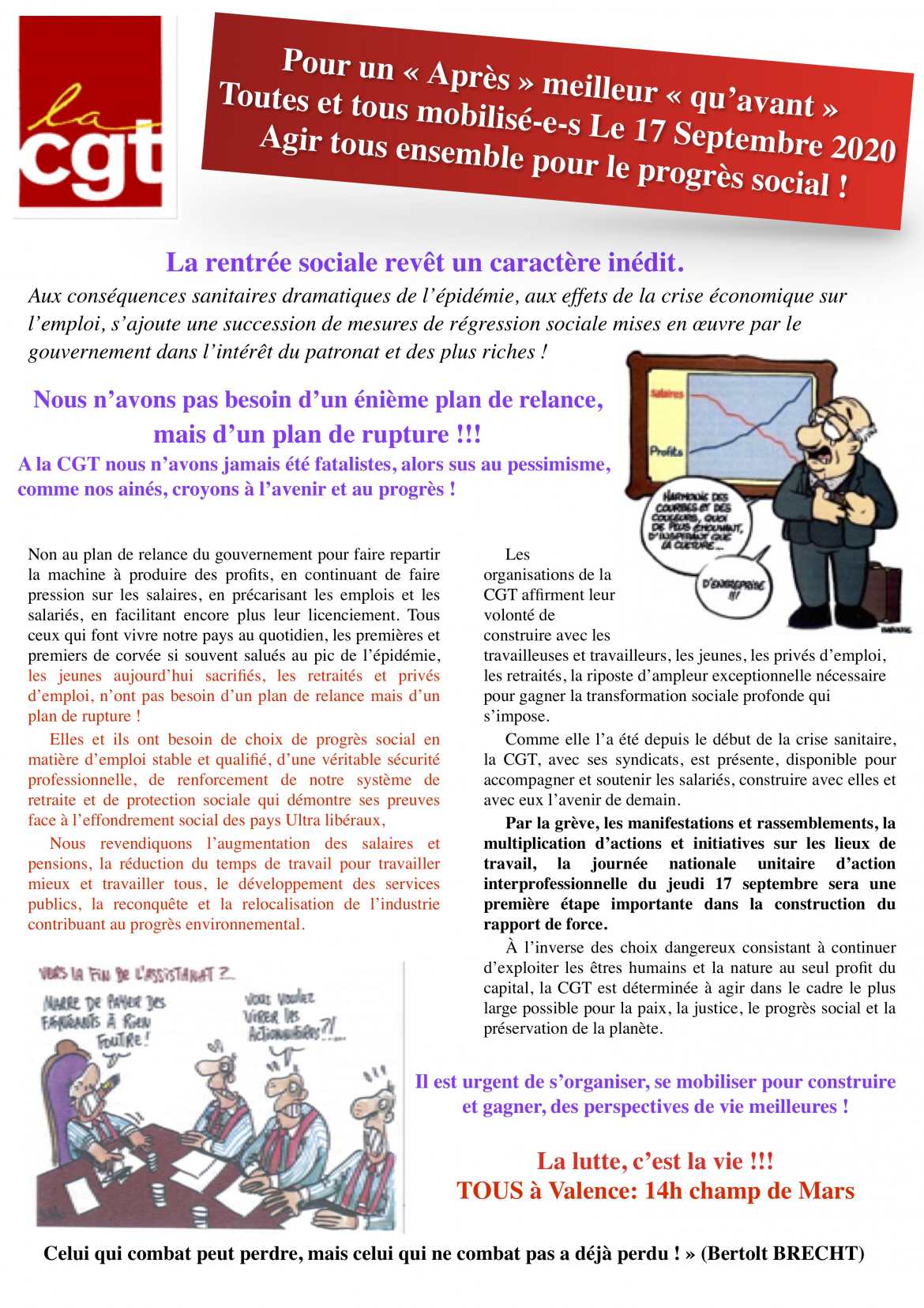 17 Septembre - Pour un 'APRÈS' meilleur 'qu'AVANT' - Tract UD26 Recto