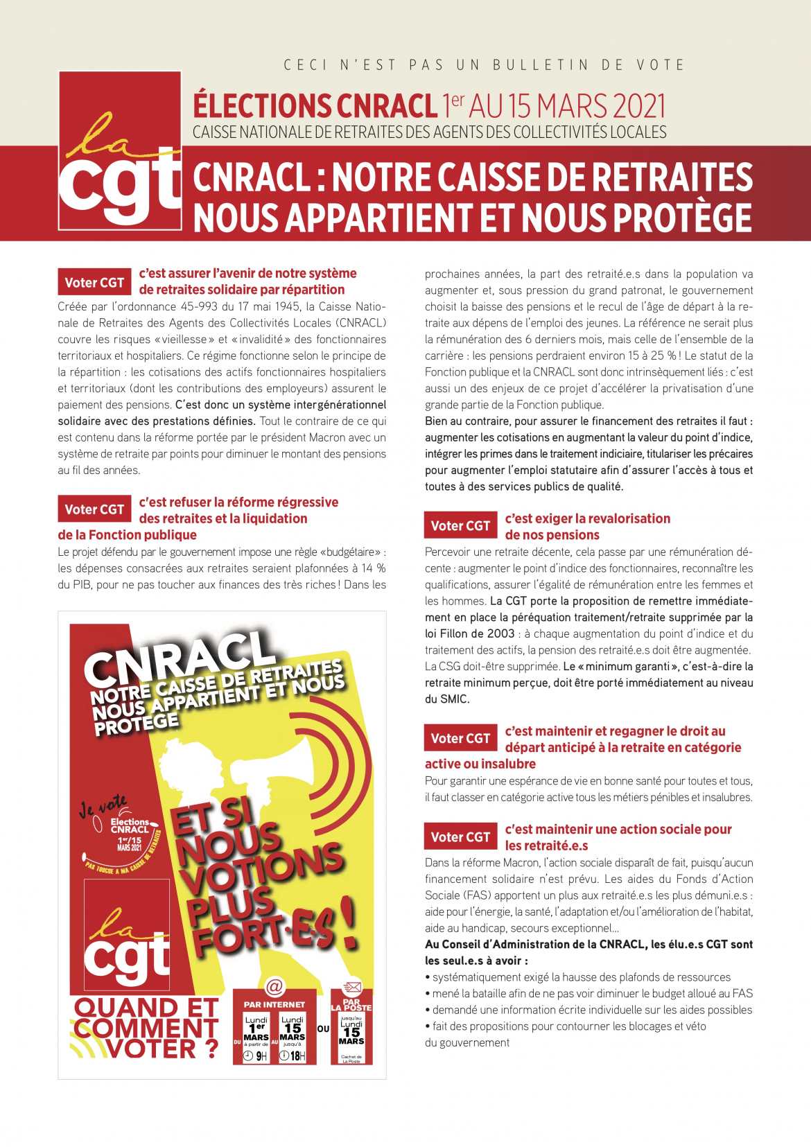 CNRACL - Profession de foi des Retraités - 2021    